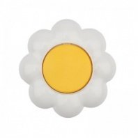 Выключатель одноклавишный KRANZ HAPPY Ромашка скрытой установки, желтый/белый