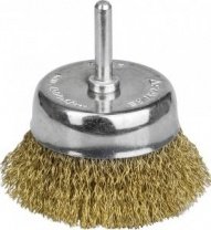 Щетка для дрели 63мм, чашка пушистая со шпилькой проволока, 0.3 мм, Professional (35117-0 STAYER