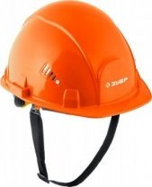 Каска защитная (оранжевая) ЗУБР ФОРТ, храповый механизм регулировки, универсальное крепление для наушников и щ