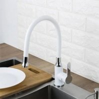 Смеситель для кухни, Frap, гибк излив, с картриджем, бел, F4041