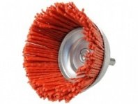 Щетка нейлоновая для дрели 75мм, чашка со шпилькой