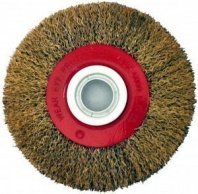 Кор. щетка Колесо д/станков (150*32мм) 51351 с адаптером стальн.латун. волн проволока(40) MaxiTool