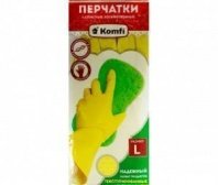 Перчатки хозяйственные латексные L, без х/б напыл. "KOMFI" DGL018P  2989/5419