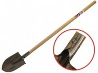 Лопата штыковая РЕЛЬС в сборе, дер. черенок, Н полотна - 295 мм, В полотна - 210 мм