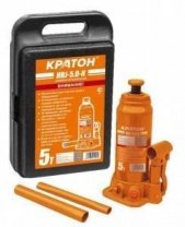 Домкрат гидравлический бутылочный 5 т, h подъема 216-413мм, в кейсе Кратон