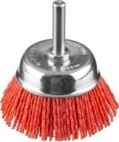 Щетка нейлоновая для дрели 50мм, чашка, со шпилькой проволока, Профессионал (35165-050) ЗУБР