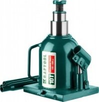 Домкрат гидравлический бутылочный 10 т, h подъема 170-430мм, двухшток, (43463-10) KRAFTOOL DOUBLE RAM