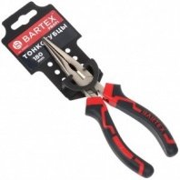 Длинногубцы 180мм, 2К рукоятки, Bartex, Профи, 909017.1222 (тонкогубцы)