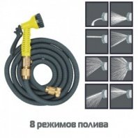 Шланг полив. растягивающийся 7,5м латекс, полиэстер, латунь INBLOOM