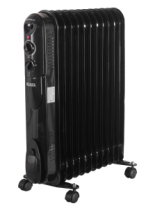 Масляный радиатор 12 секций, 2,5кВт, 25м2 черный ОМПТ-12НЧ Ресанта