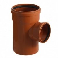 Тройник канализационный наружный 160х110 мм, 90 градусов, Мультимирпласт, рыжий, ТРК НК 160/110/87.5