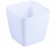 Кашпо д/цветов квадратное Крокус 6,5л 22х22см  (Белый)*20 3916