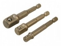 Адаптеры под головки с хвост. под биты, набор 3шт., CrV