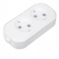 Колодка 2 гнезда б/з белая 6А 1,3кВт 250В IP20 REXANT