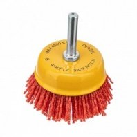 Щетка нейлоновая для дрели 65мм, чашка со шпилькой, Denzel