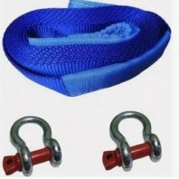 Трос буксировочный 20т, 5м, шириной 100мм с скобами, лента М5 МАЯКАВТО