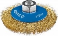 Щетка металл. для УШМ 100мм/М14 тарелка пушистая стальная латунированная проволока 0.3 мм, коническая
