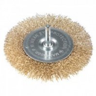 Щетка для дрели 100мм, дисковая пушистая со шпилькой ЕРМАК