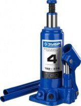 Домкрат гидравлический бутылочный 4 т, h подъема 192-374мм, Профессионал (43060-4) ЗУБР