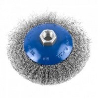 Щетка металл. для УШМ 125мм/М14 тарелка пушистая, стальная коническая, MONOGRAM