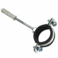 Хомут для крепления трубы, 1", 32-35 мм, со шпилькой и дюбелем, СантехКреп, 1.11.4