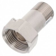 Штуцер для счетчика, 1/2"х3/4", Ш-Г, никель, инд уп, РосТурПласт