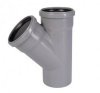 Тройник канализационный внутренний 110х110 мм, 45 градусов, серый