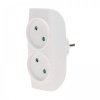 Разветвитель электрический, двойник, 2 гнезда, без заземления, 10А, 1,38кВт, белый REXANT