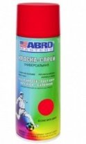 Эмаль ярко-красная глянцевая 400мл акриловая, краска спрей ABRO SP-076-AM (Ярко-красная) 1/12