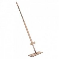 Швабра с насадкой гладкий ворс, 120см, 360° с отжимом и щеткой для чистки 35см нерж.сталь пластик VETTA
