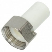 Штуцер с гайкой полипроп, d20х3/4", внутр рез, бел, РосТурПласт