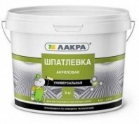 Шпатлевка универсальная 9кг, для нар.и внутр. работ, акриловая Россия Лакра